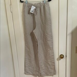 H&M Women’s Striped Beige and black Linen Pants